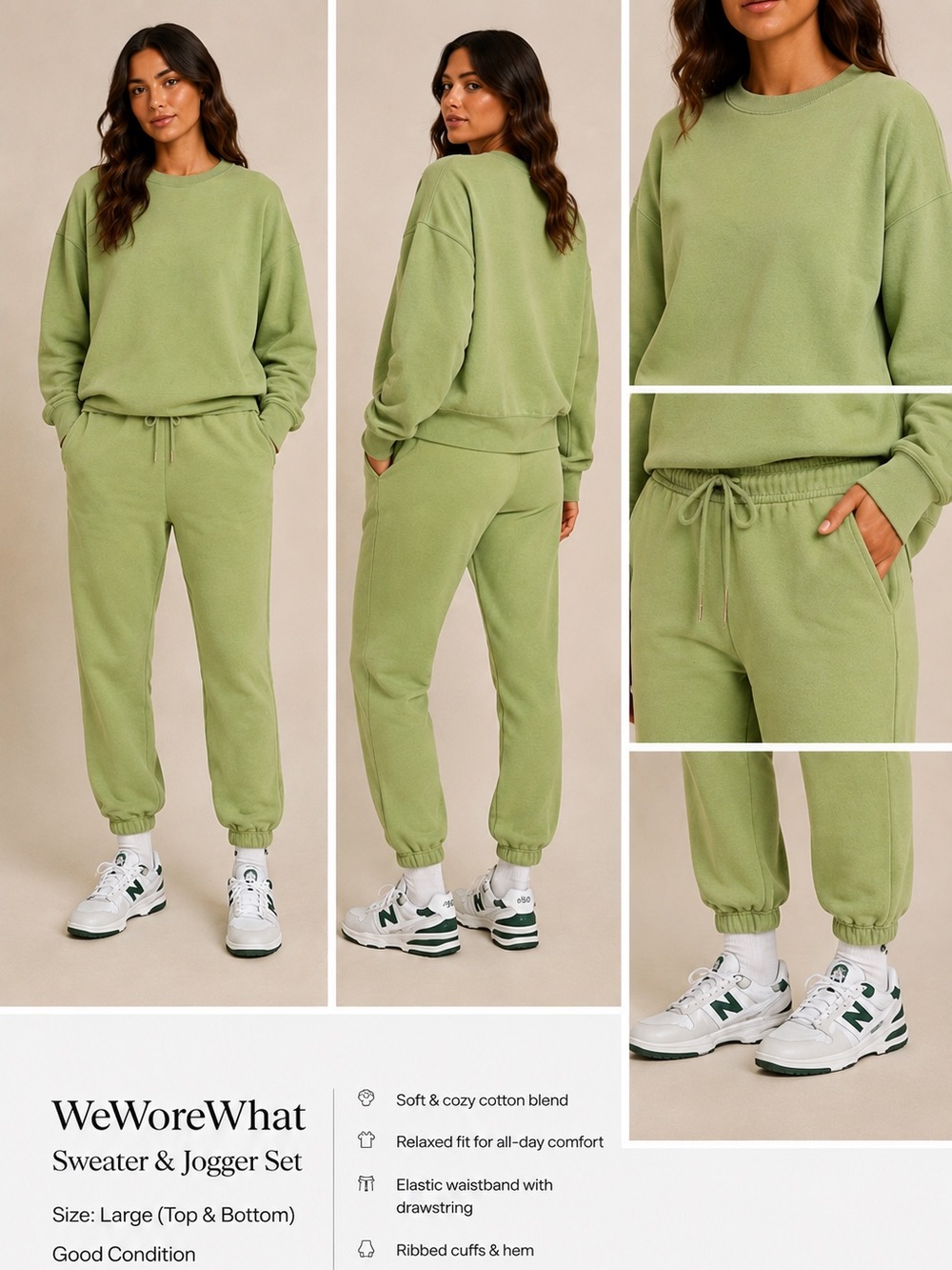 WeWoreWhat Olive Green Sweater & Jogger Set